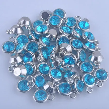 12pcs/lot mixed Birthstone charms 11mm Acrylic for Diy Personalized Necklace and Bracelet Free shipping