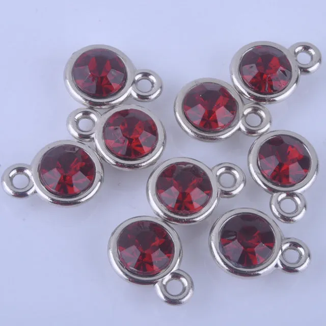 12pcs/lot mixed Birthstone charms 11mm Acrylic for Diy Personalized Necklace and Bracelet Free shipping