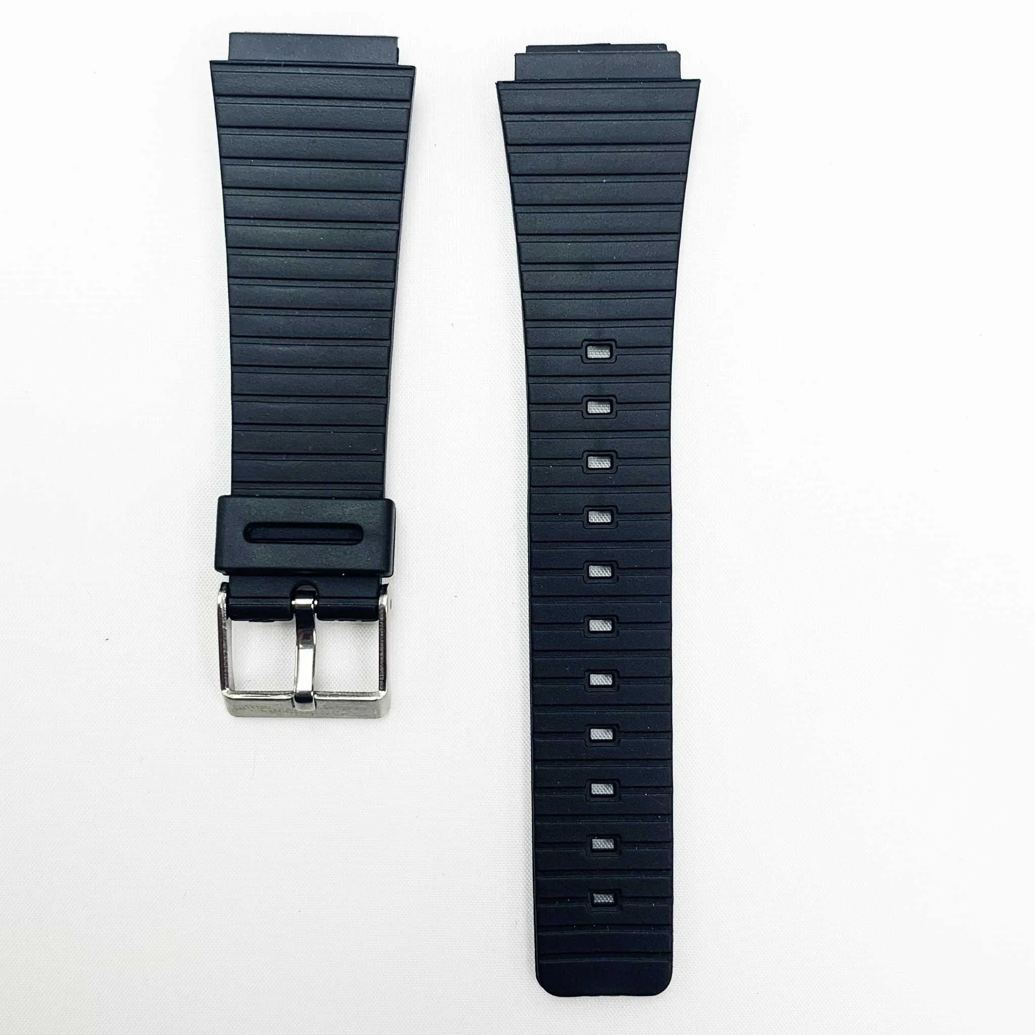 20MM PVC Plastic Watch Band Black Lining Special Fitting for Casio Timex Seiko Citizen Iron Man Watches