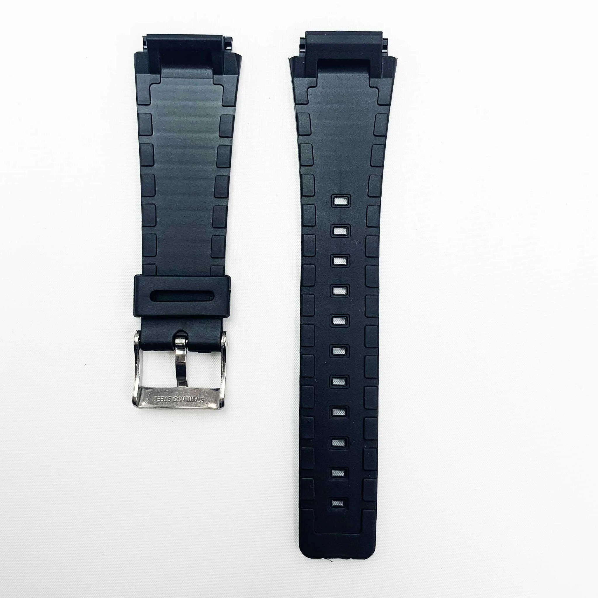 20MM PVC Plastic Watch Band Black Lining Special Fitting for Casio Timex Seiko Citizen Iron Man Watches