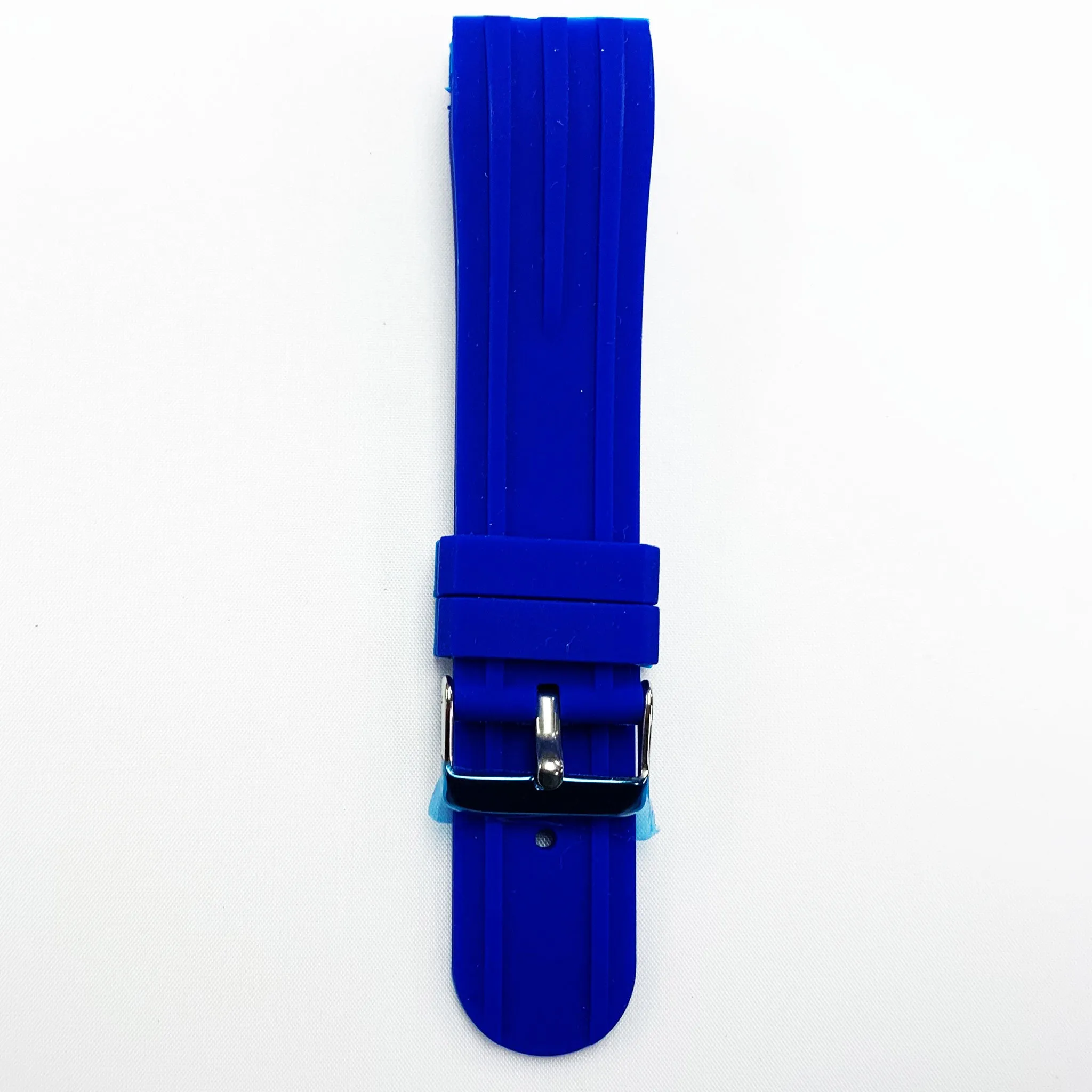 24 MM Special Curve Blue Color Silicone Quick Release Regular Size Watch Strap Steel HR