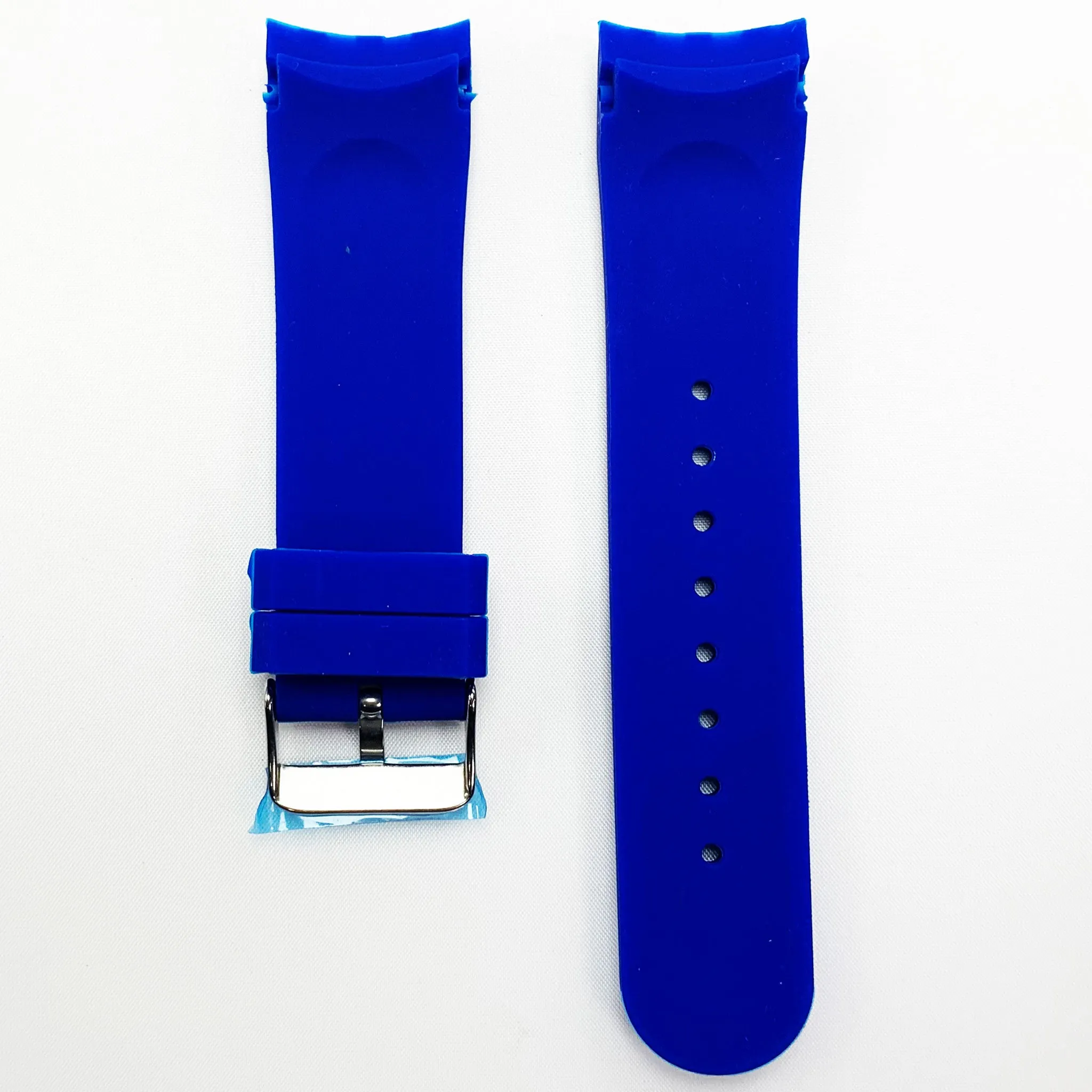 24 MM Special Curve Blue Color Silicone Quick Release Regular Size Watch Strap Steel HR