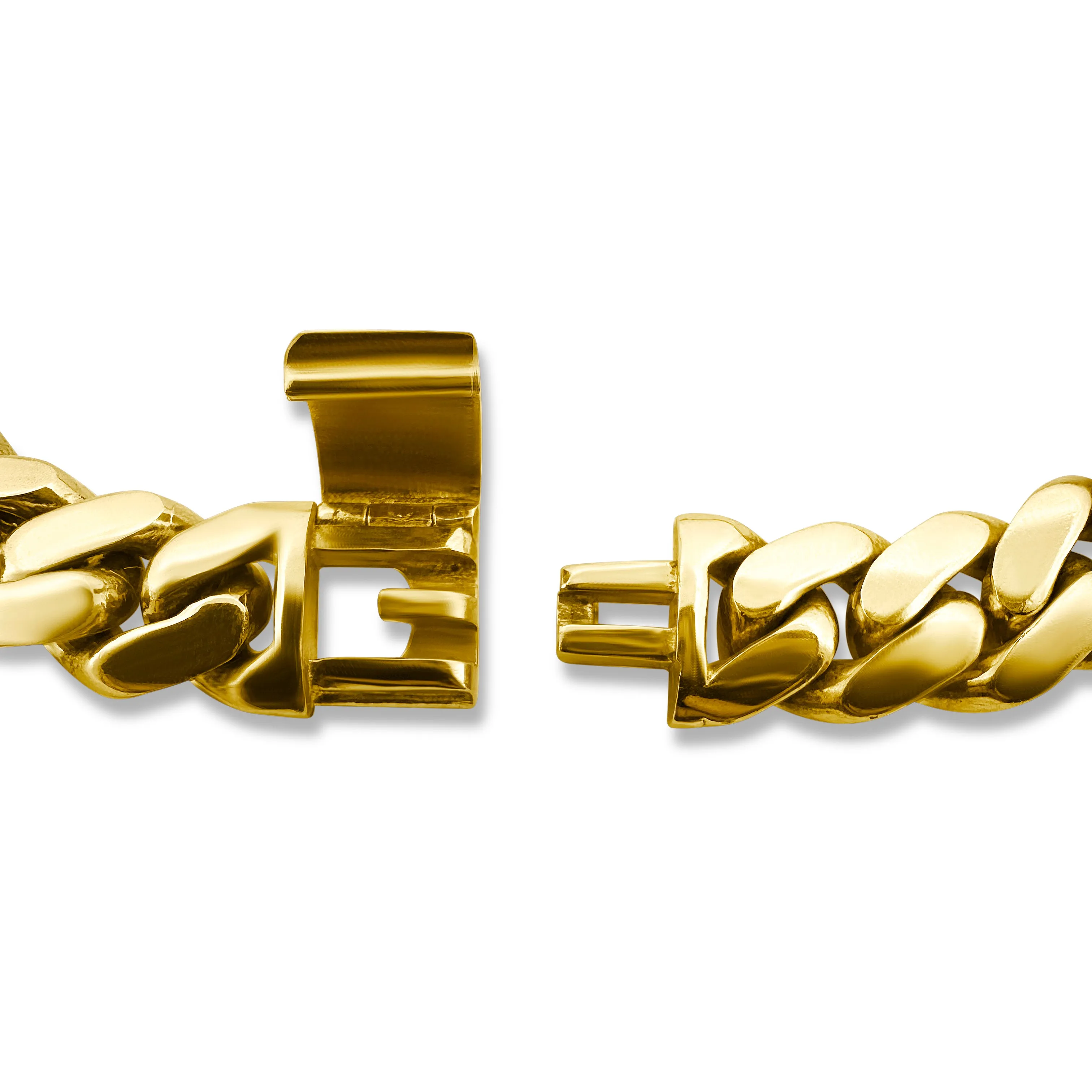 9.5mm Cuban Bracelet in Solid 10k Tri-tone Gold