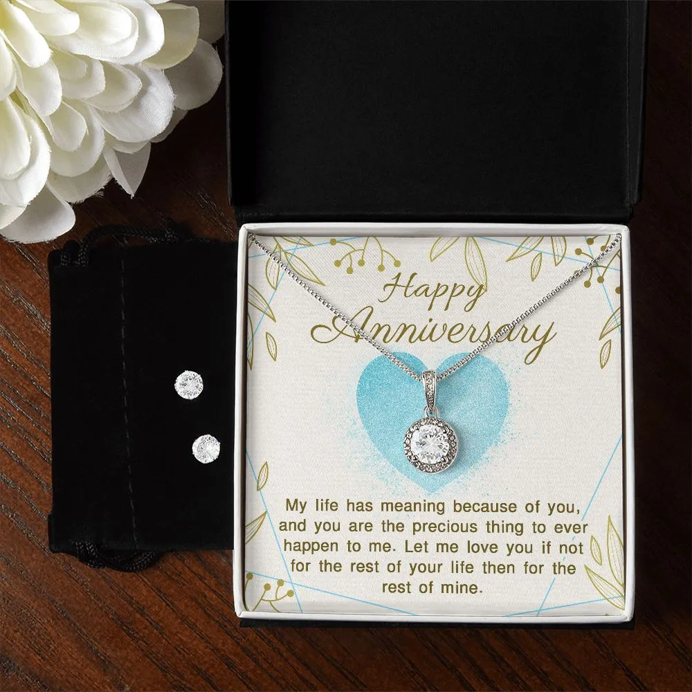 Anniversary Necklace Earring Gift Set, Eternal Hope Cubic Zirconia Gift for Her