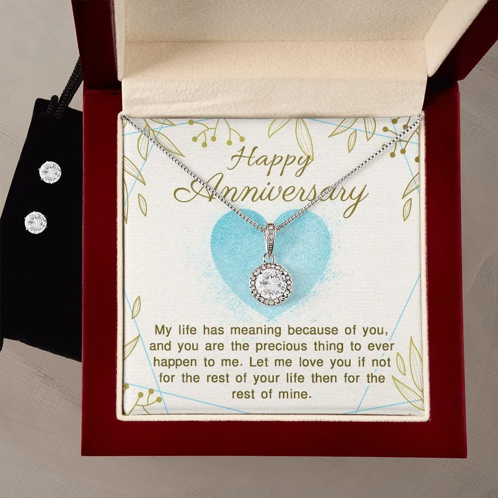 Anniversary Necklace Earring Gift Set, Eternal Hope Cubic Zirconia Gift for Her