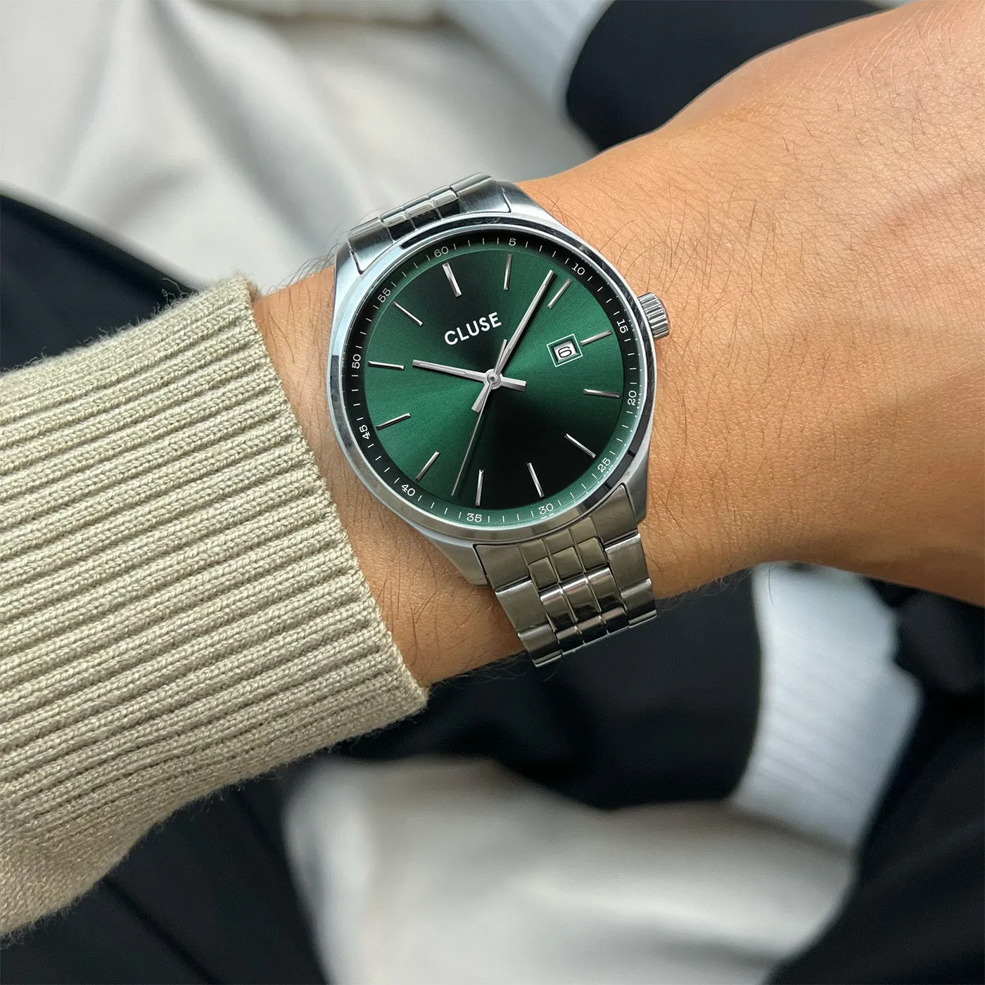 Anthéor Watch Steel Green, Silver Colour