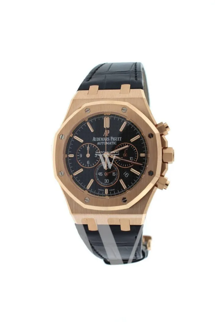 Audemars Piguet Royal Oak Chronograph 41mm Pink Gold Blak Dial Watch 26320OR.OO.D002CR.01