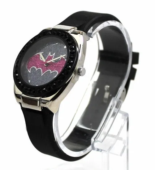 Batman Batgirl Pink Emblem Strap Watch (BGL9009)