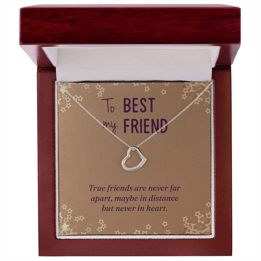 Best Friend Gifts for Birthday Christmas Heart Necklace Silver or Gold