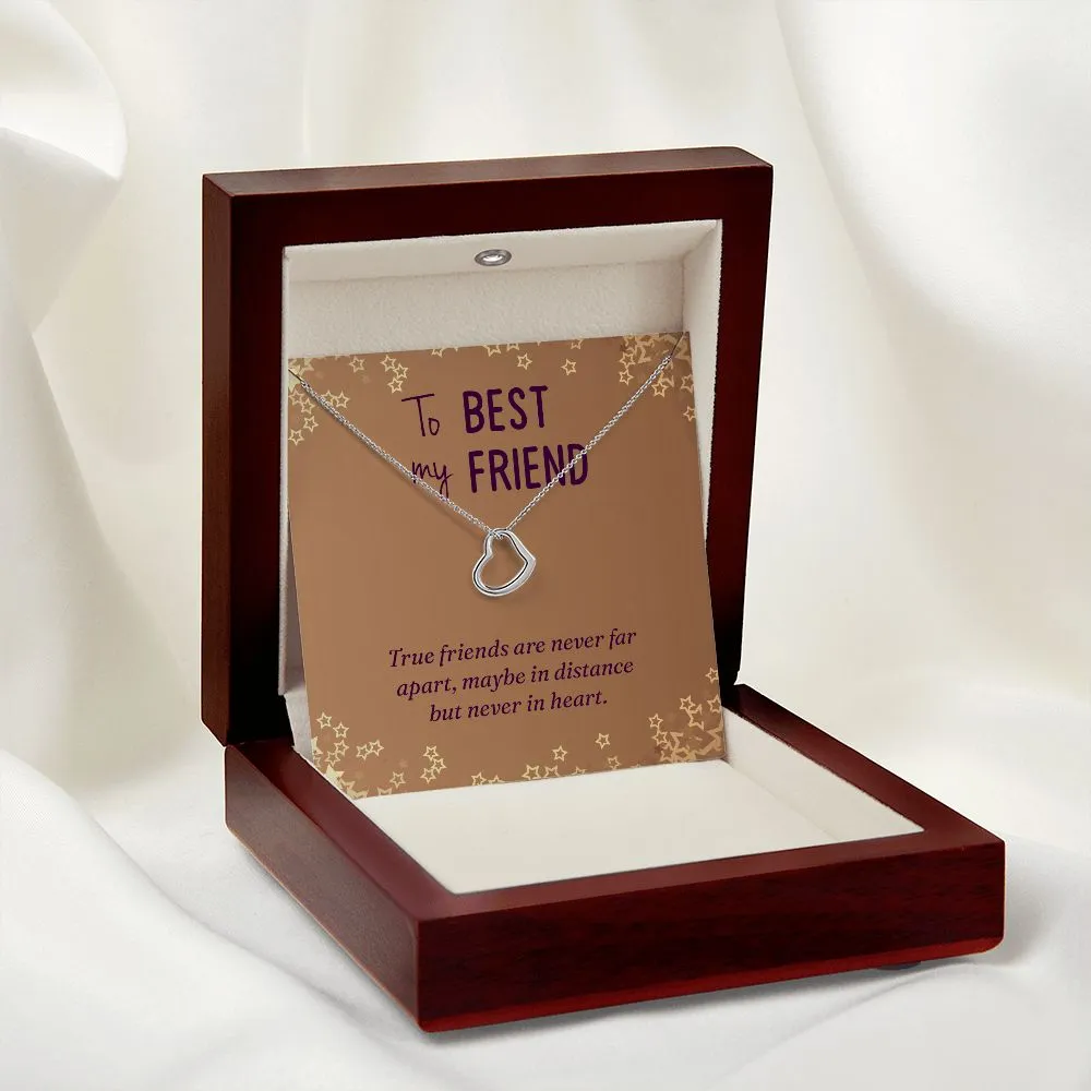 Best Friend Gifts for Birthday Christmas Heart Necklace Silver or Gold