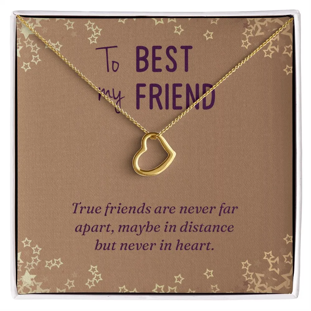 Best Friend Gifts for Birthday Christmas Heart Necklace Silver or Gold