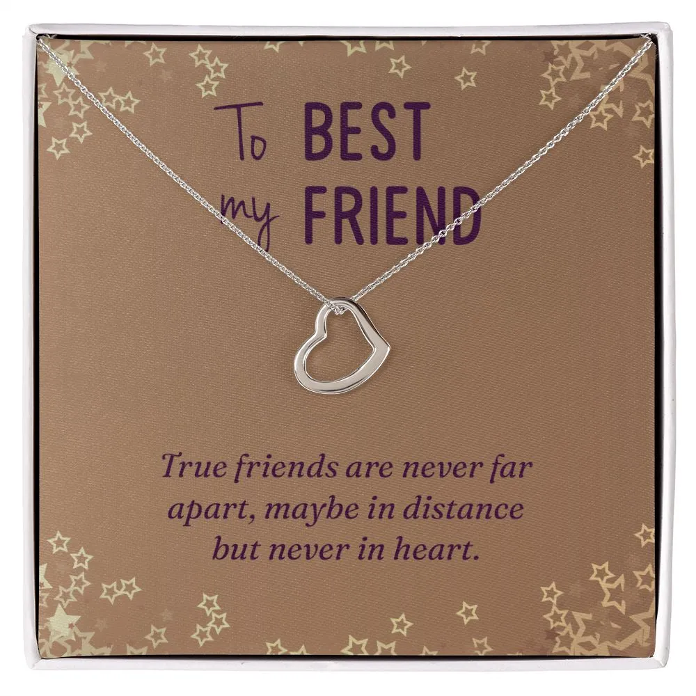 Best Friend Gifts for Birthday Christmas Heart Necklace Silver or Gold