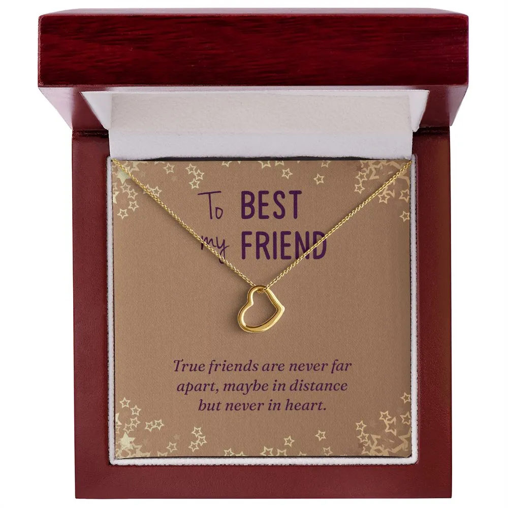 Best Friend Gifts for Birthday Christmas Heart Necklace Silver or Gold