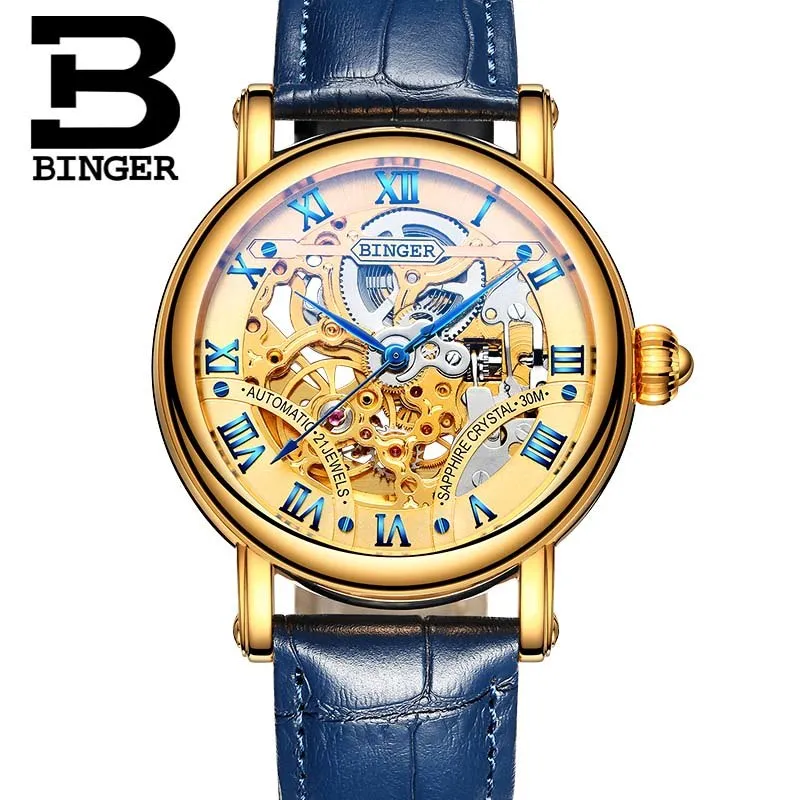 Binger Swiss Hollow Mechanical Watch Men B 5066