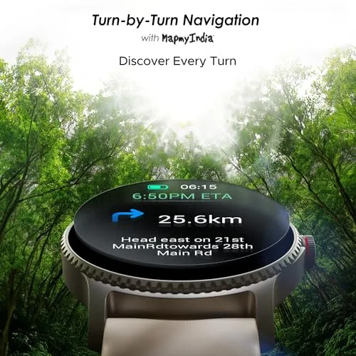 boAt Newly Launched Lunar Discovery w/ 1.39" (3.5 cm) HD Display, Turn-by-Turn Navigation, DIY Watch Face Studio, Bluetooth Calling, Emergency SOS, QR Tray, Smart Watch for Men & Women(Cherry Blossom)