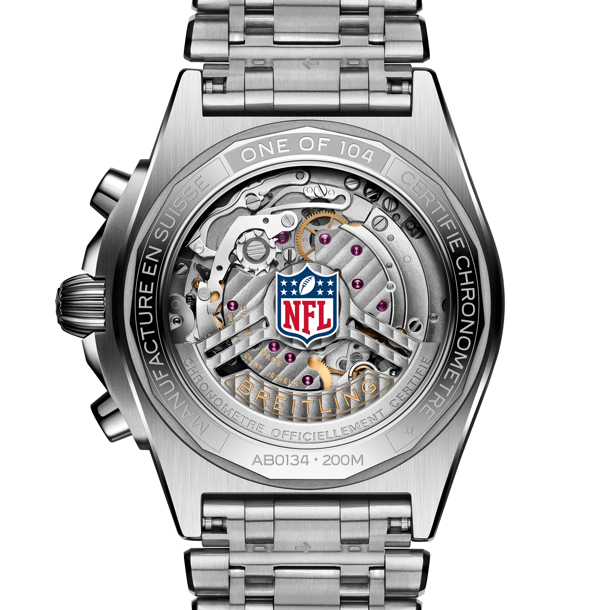 Breitling Chronomat B01 42 NFL New York Giants Edition with Stainless Steel Bracelet