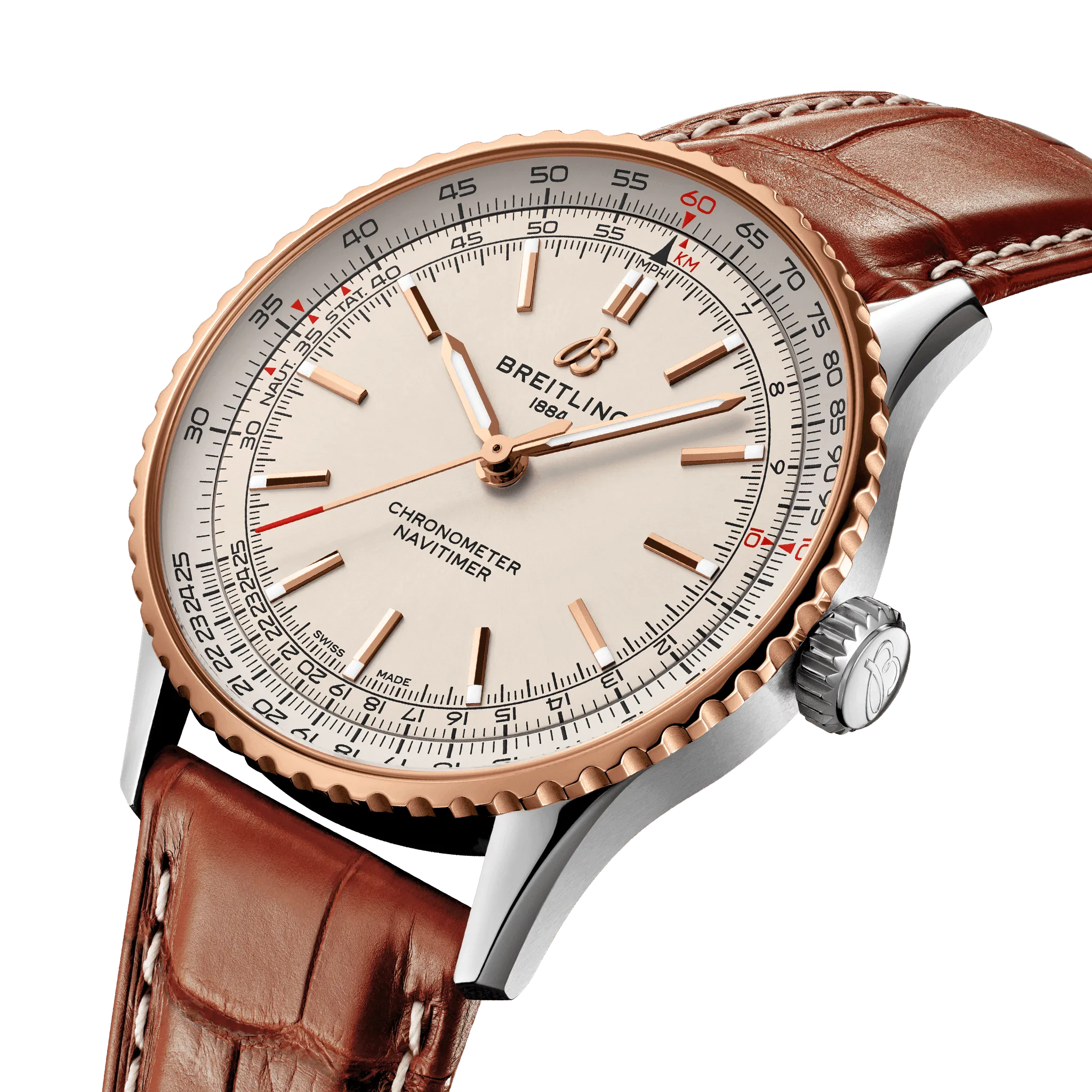 Breitling Navitimer Automatic 41 Watch with Brown Leather Strap