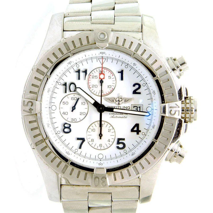 Breitling Super Avenger with White Arabic Dial