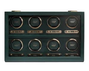 British Racing 8 Piece Watch Winder (Green)