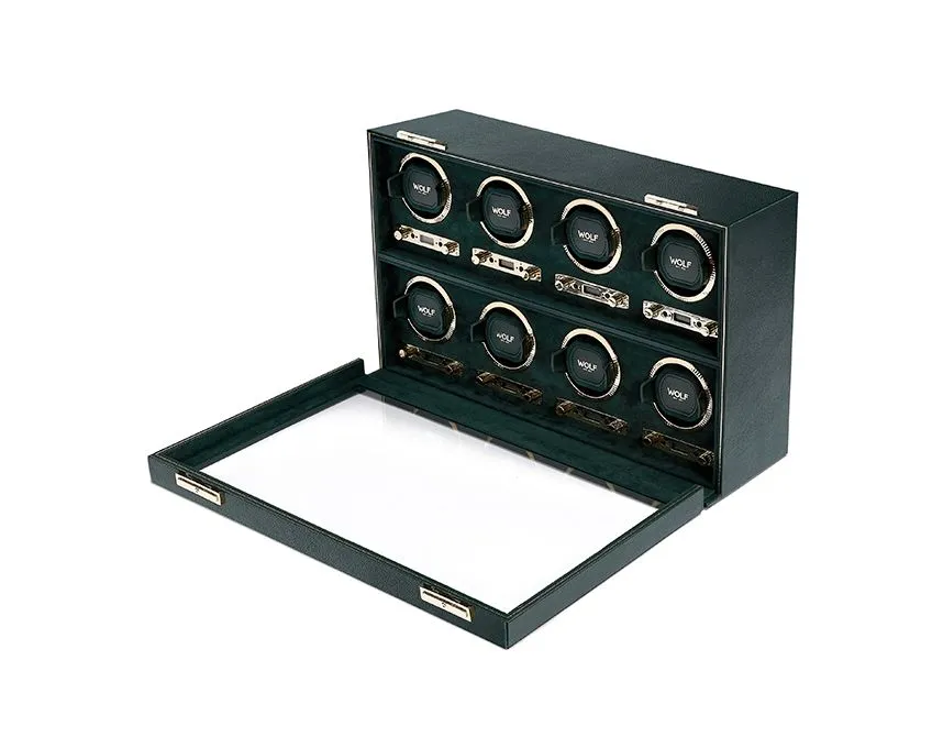 British Racing 8 Piece Watch Winder (Green)