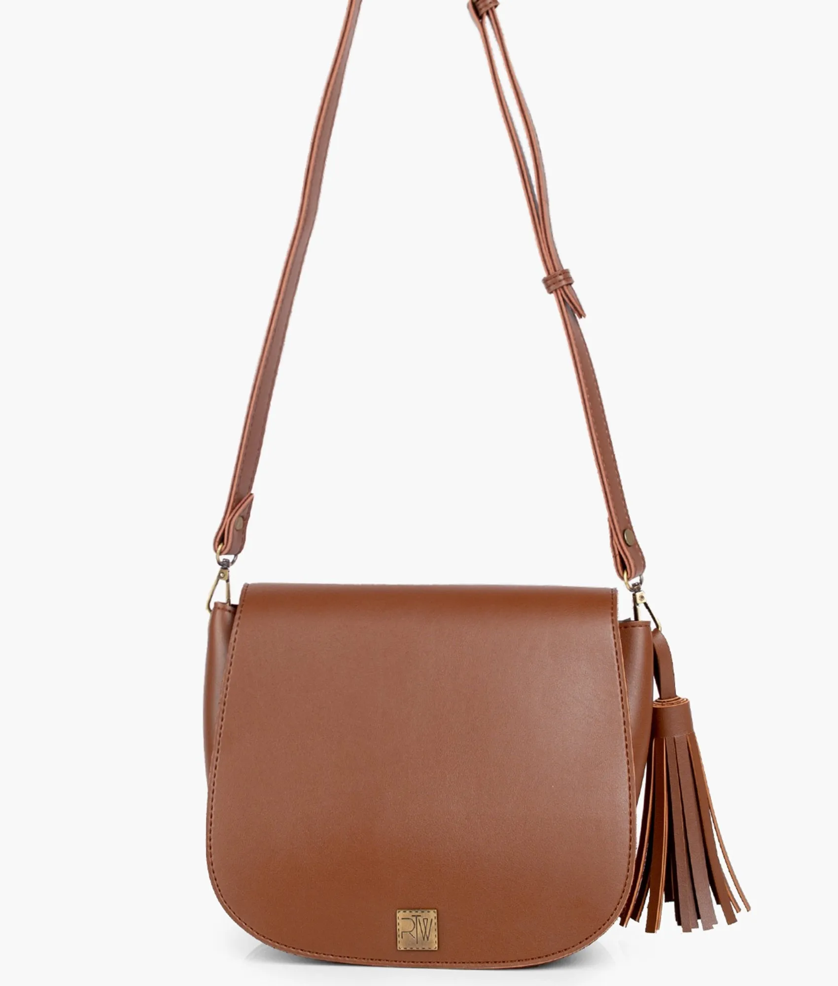 Brown foldover saddle bag