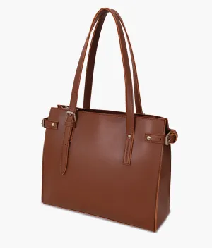 Brown satchel tote bag