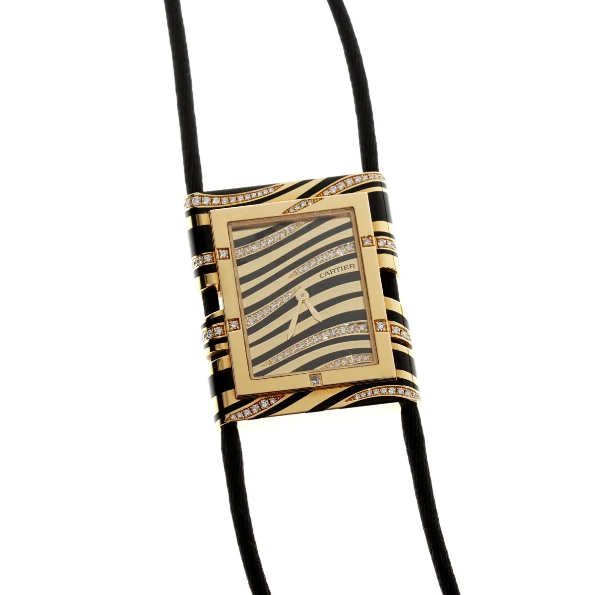 Cartier Tank Enamel Diamond Sautoir Necklace