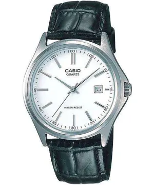 Casio, Men’s Watch Analog, White Dial Black Leather Band, MTP-1183E-7ADF