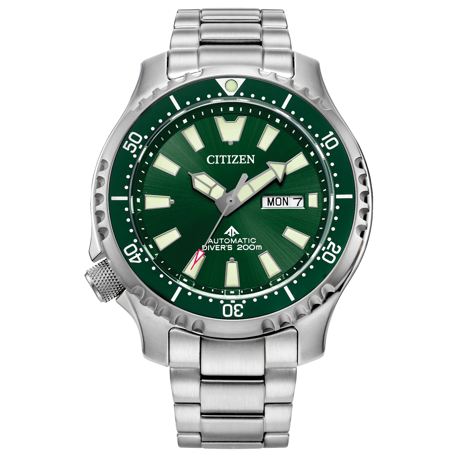 Citizen Automatic Stainless Watch with Green Dial NY0151-59X