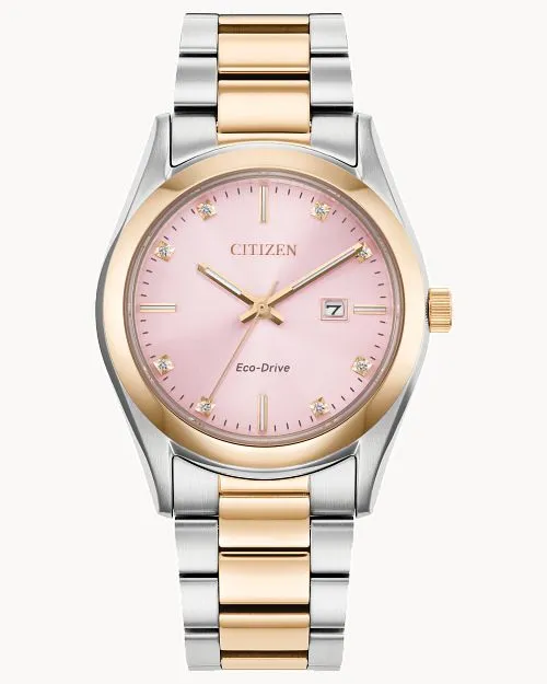 Citizen Sport Luxury PInk Dial Stainless Steel Watch EW2706-58X