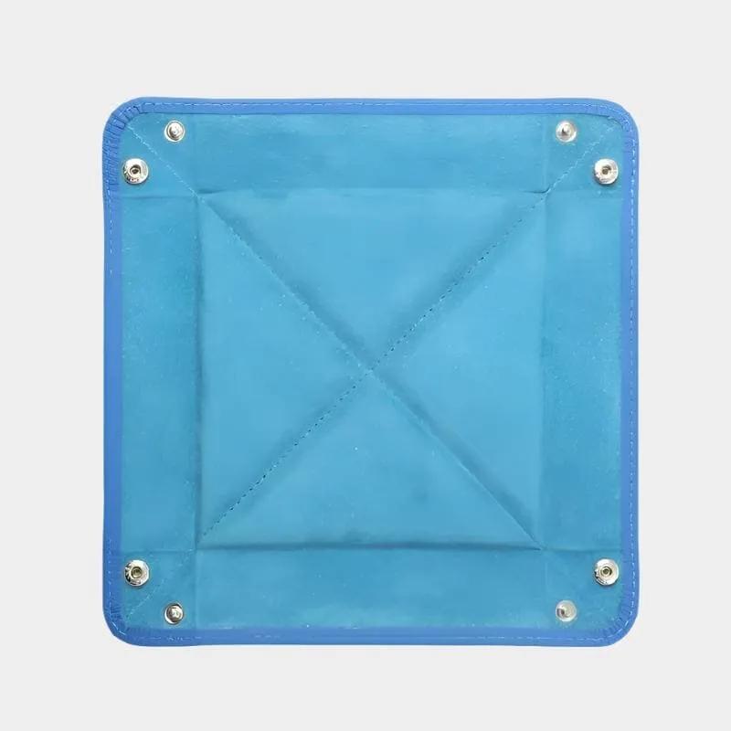 Cobalt Leather & Light Blue Suede Small Travel Tray