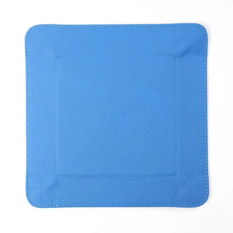 Cobalt Leather & Light Blue Suede Small Travel Tray