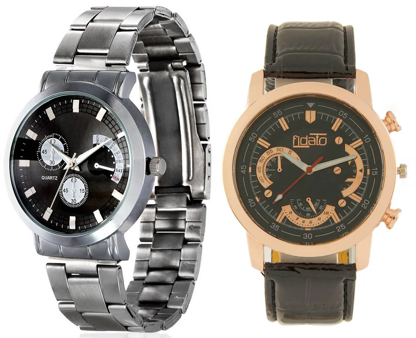 Combo of Men's PU Strap Multicoloured Analog Watches