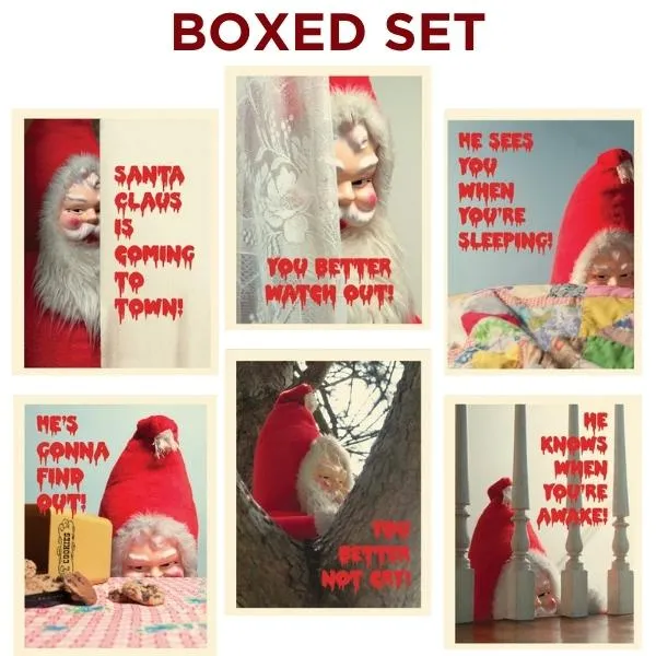 Creepy Santa Christmas Cards - Boxed Set of 6