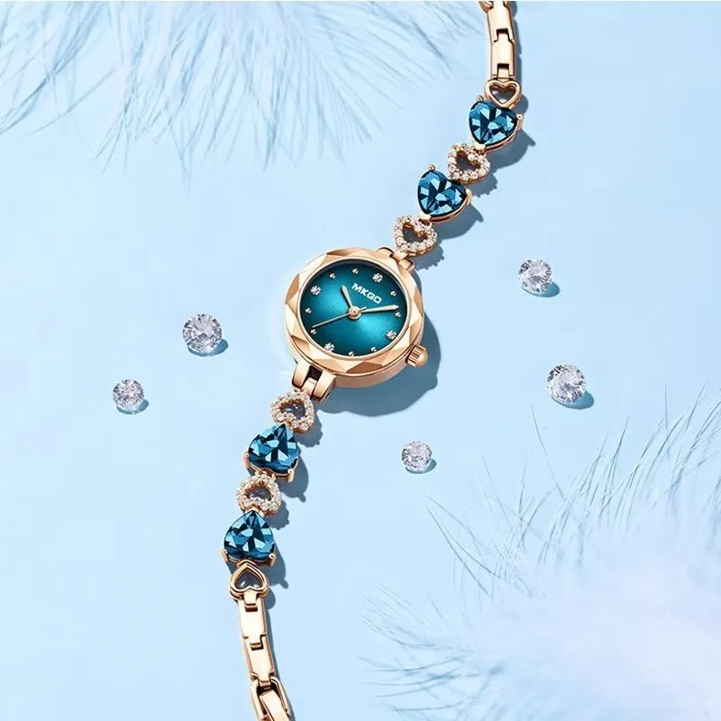 CrystalOcean Slim Blue Crystal Bracelet Watch