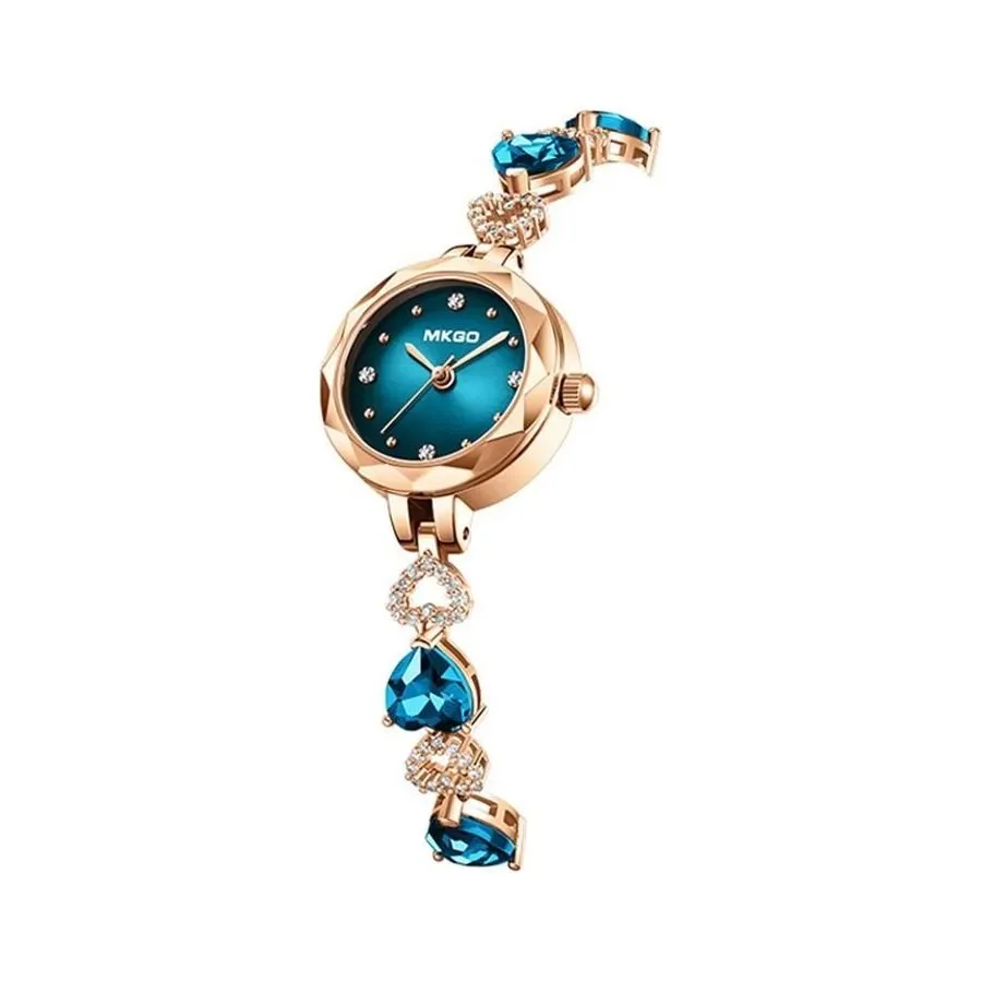 CrystalOcean Slim Blue Crystal Bracelet Watch