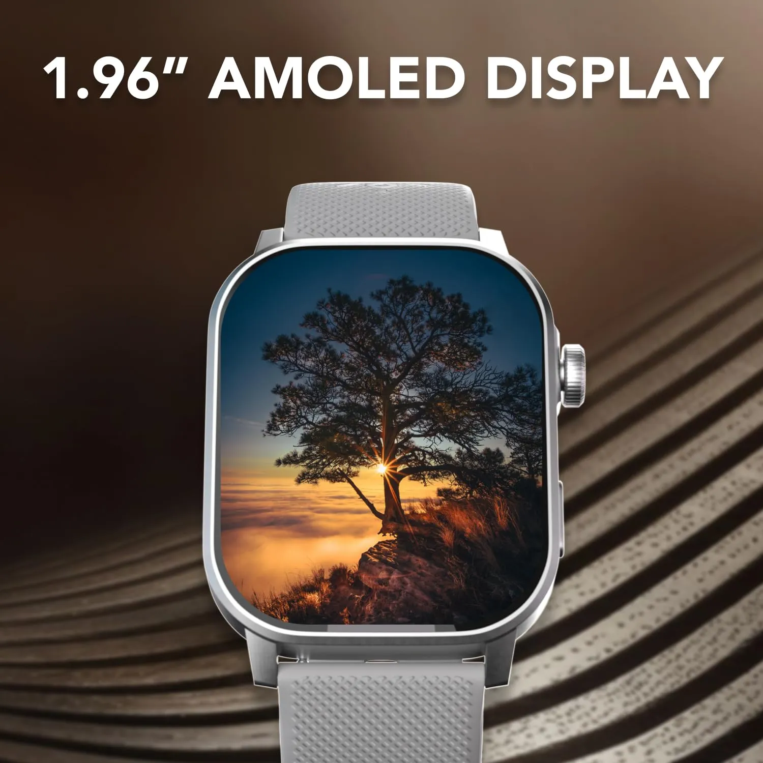 Cultsport Newly Launched Ace X 1.96" AMOLED Smartwatch(Grey Silicone)