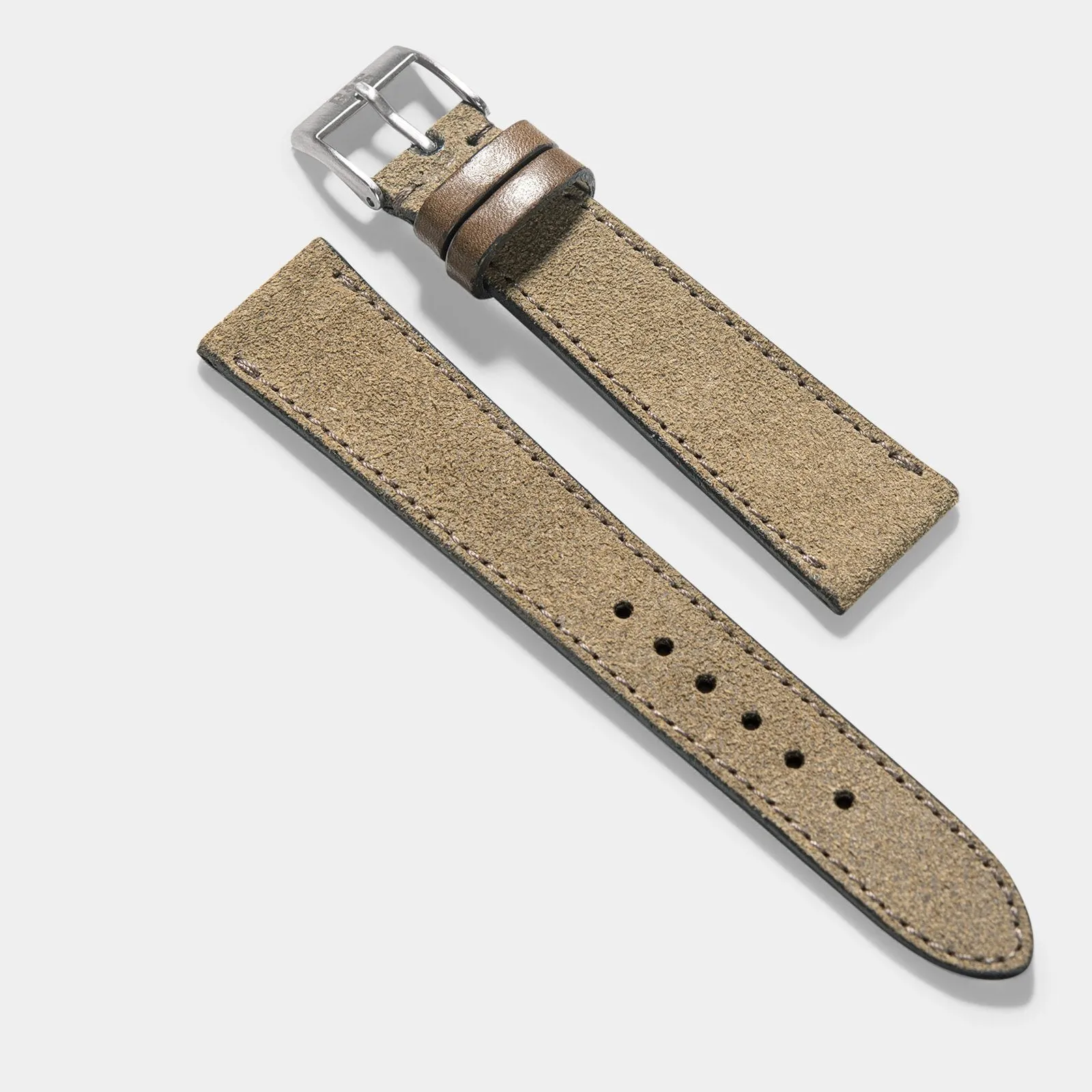 Dark Grey Rugged Leather Watch Strap