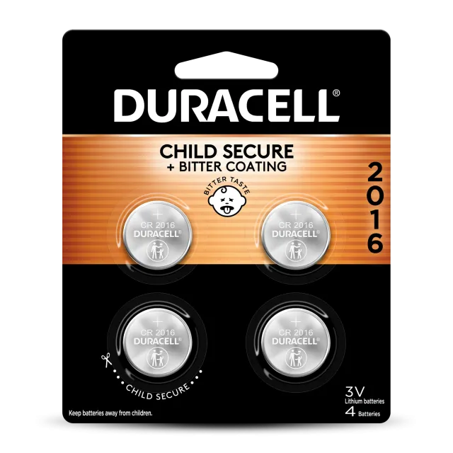 Duracell CR 2016 Lithium Coin Battery with Bitter Coating