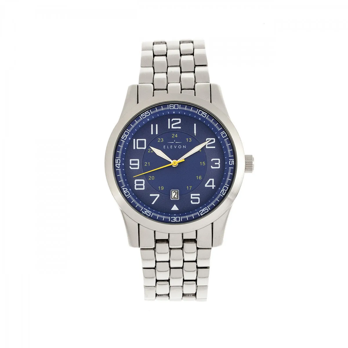 Elevon Garrison Bracelet Watch w/Date - Silver/Blue