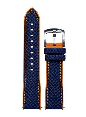 Evant Blue/Orange Sailcloth Rubber Strap