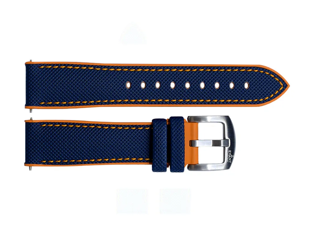 Evant Blue/Orange Sailcloth Rubber Strap