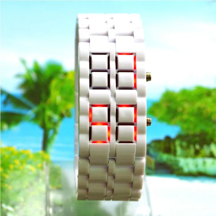 Fahsion LED Digital Lava Plastic Sport Men Women Unisex Wrist Day Date Watch