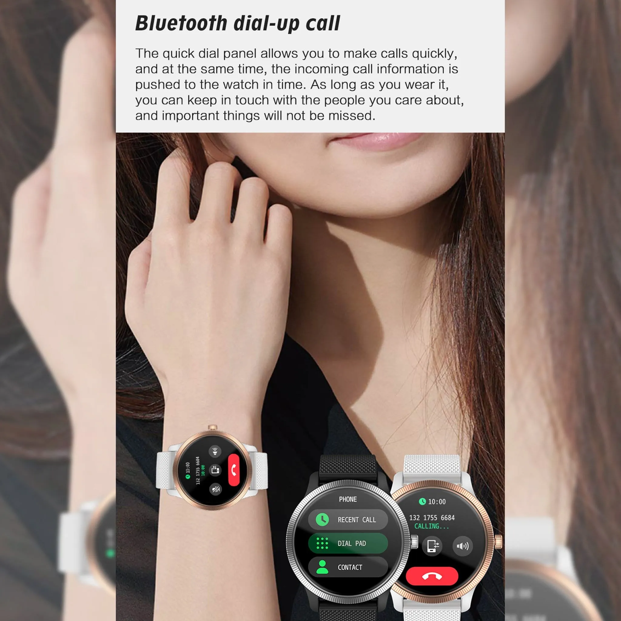 Fashion Luxury Bluetooth Dial-Up Calls Smartwatch Wall Paper Customization