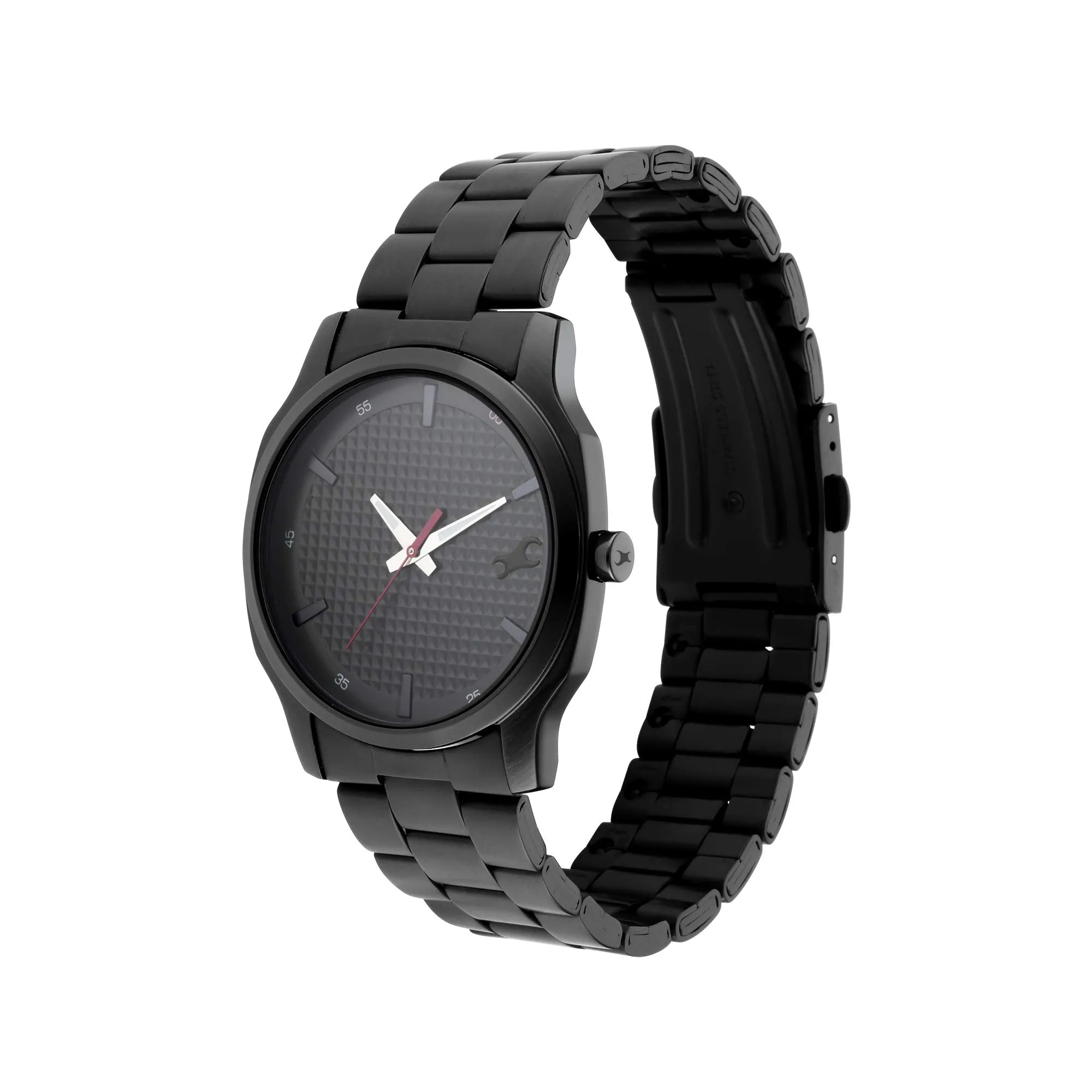 Fastrack Men Metal Casual Analog Black Dial Watch-3255Nm01/Nr3255Nm01, Band Color-Black