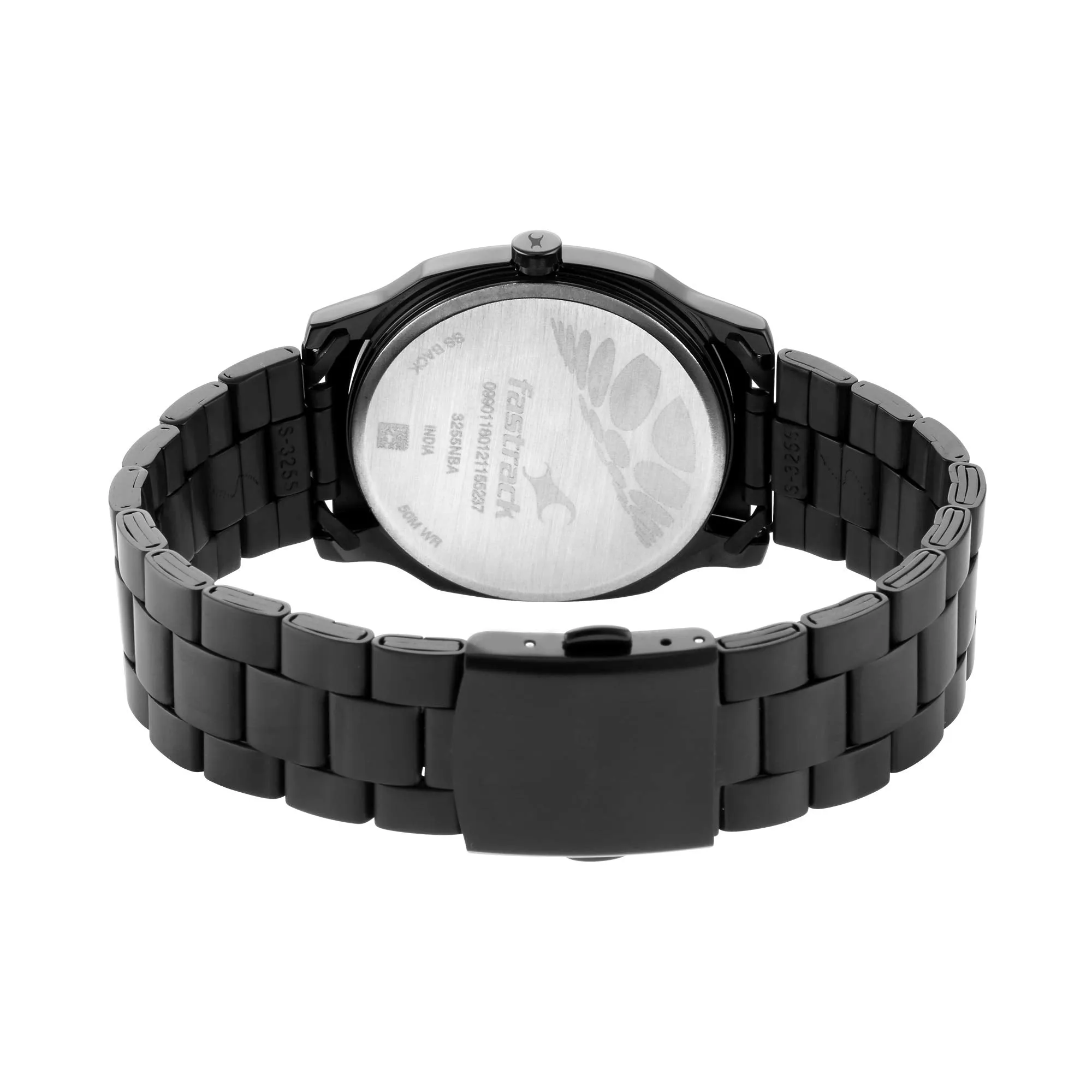 Fastrack Men Metal Casual Analog Black Dial Watch-3255Nm01/Nr3255Nm01, Band Color-Black