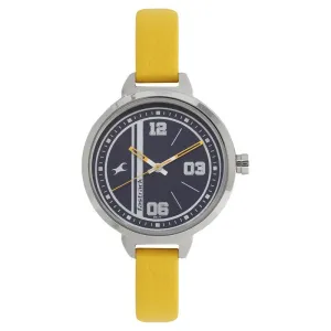 Fastrack, Women’s  Watch Analog, Blue Dial Yellow Leather Band, 6174SL01