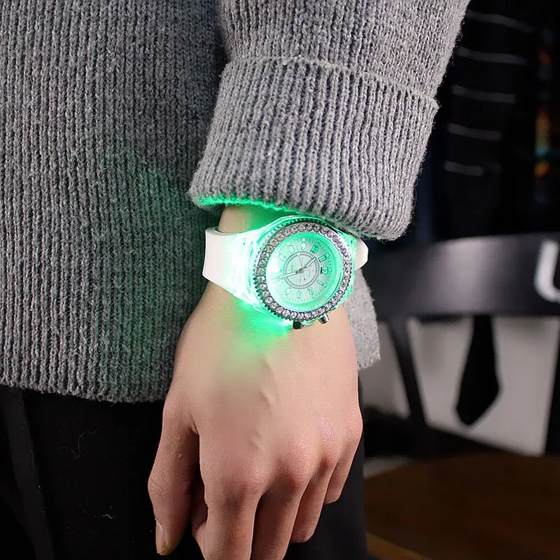 Flash Luminous Rhinestone Led Watch Trends for girls