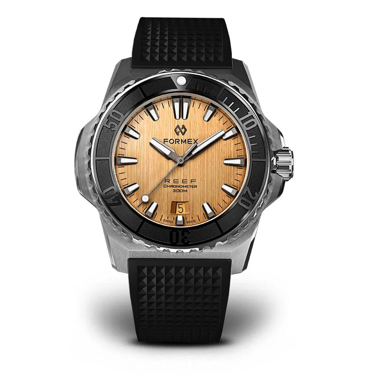 FORMEX REEF Radiant Bronze COSC 300M - Black Rubber Strap