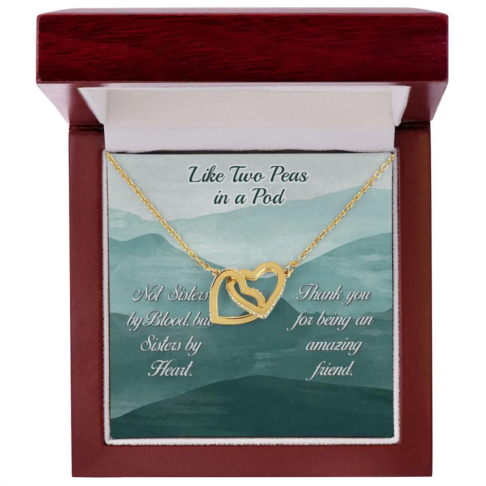 Friend Like a Sister Necklace Gift Card Interlocking Hearts Best Friend Necklace